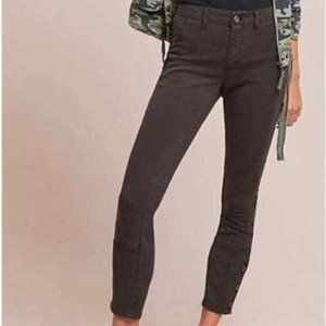 Anthropologie Utility Ankle Pants Button Details Grey Size 29